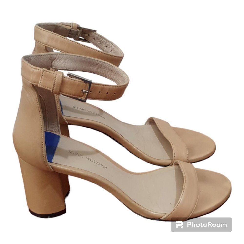 STUART WEITZMAN THE 75LESSNUDIST SANDAL ADOBE BEIGE SIZE 4,5 $398 - Picture 1 of 11